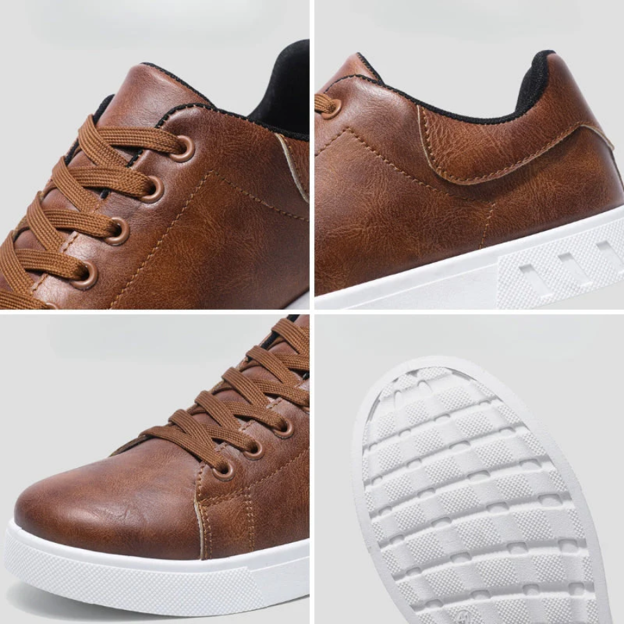 Leren sneakers met witte zool A4B2C6D8E