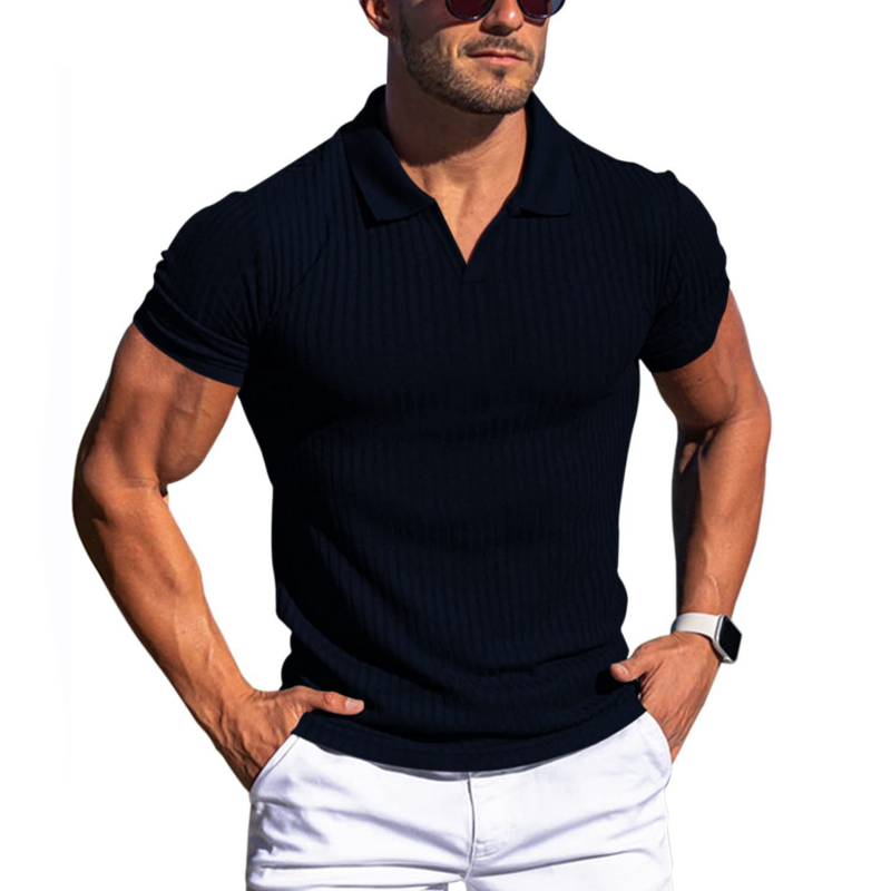 Polo shirt met korte mouwen en strepen 9A7B3C2D5