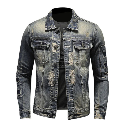 Denim spijkerjas voor heren 4A7B3C1D