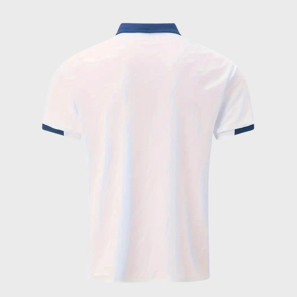 Achterkant witte poloshirt voor heren